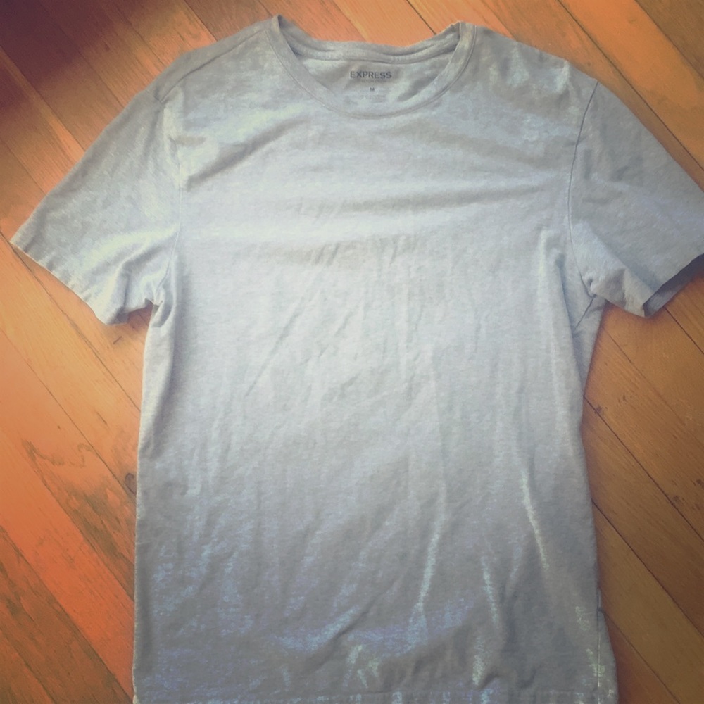 Express stretch crew t-shirt in a light gray